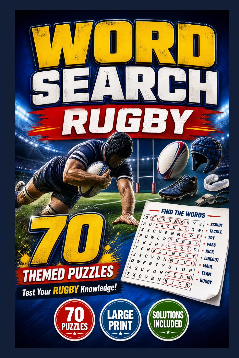 Rugby Word Search Book: 70 Entertaining Puzzles with 840 English Terms for Adult and Teen Fans, Players, and Word Search Enthusiasts baixar o livro de graça