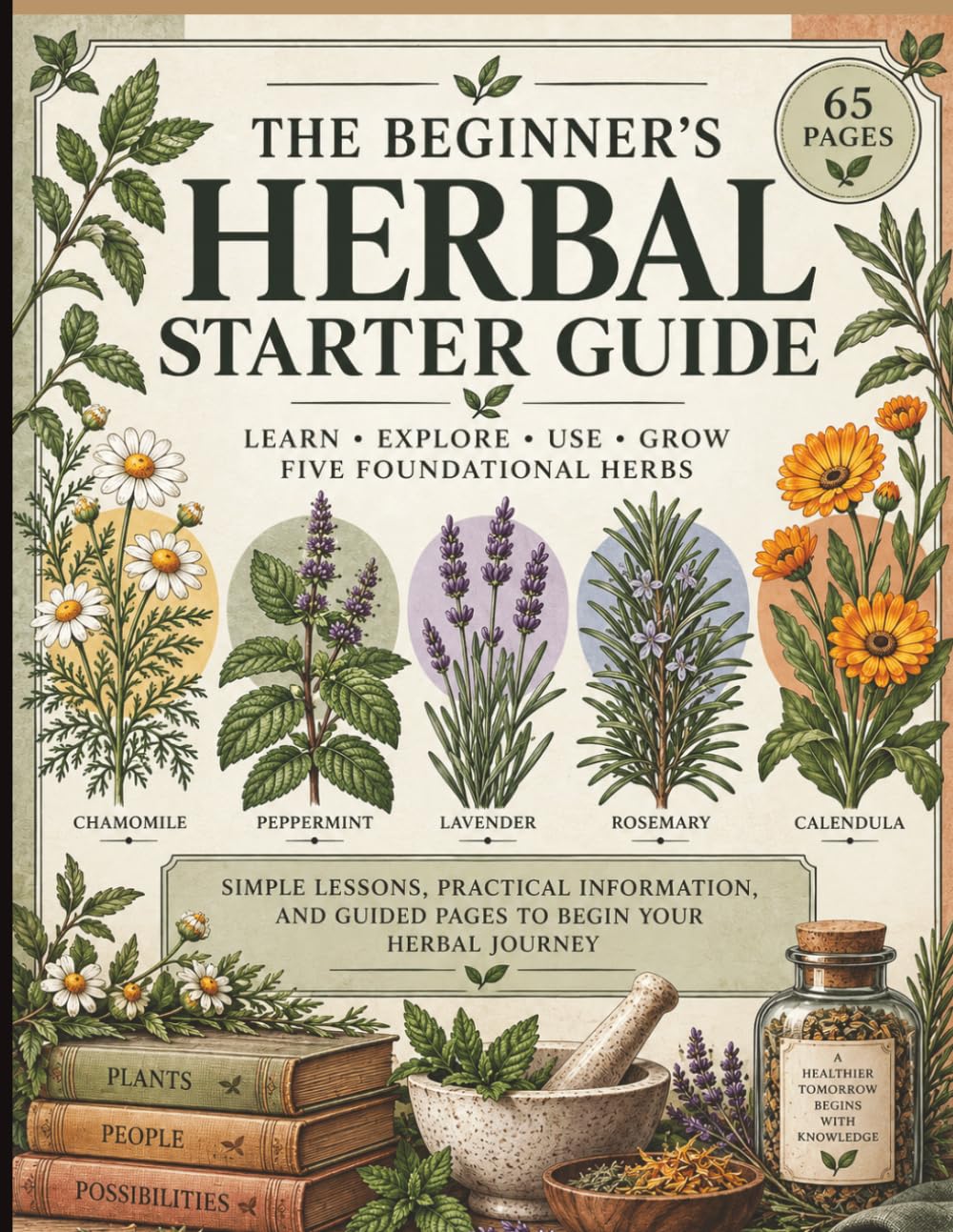 The Beginner's Herbal Starter Guide: Herbalism Study Journal | Create notes to gain knowledge on Traditional & Culinary Uses, Plant Profiles, Safety Notes, Study Goals, Plant Part Identification baixar o livro de graça