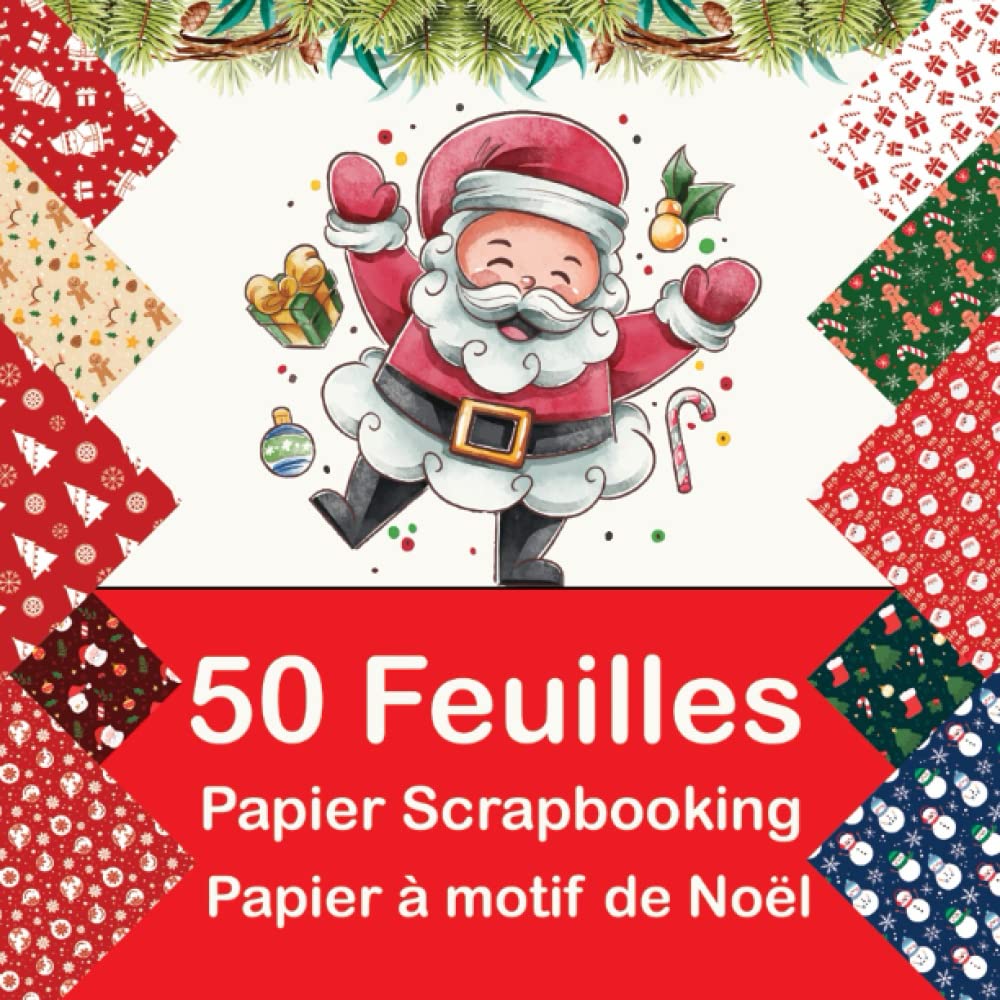 50 Feuilles Papier Scrapbooking Papier à motif de Noël: Papier Décoratif 21.59x 21.59 cm Pour la Décoration de Bricolage de Noël, Papier Origami 90g/m², C'est un livret. baixar livro de graça