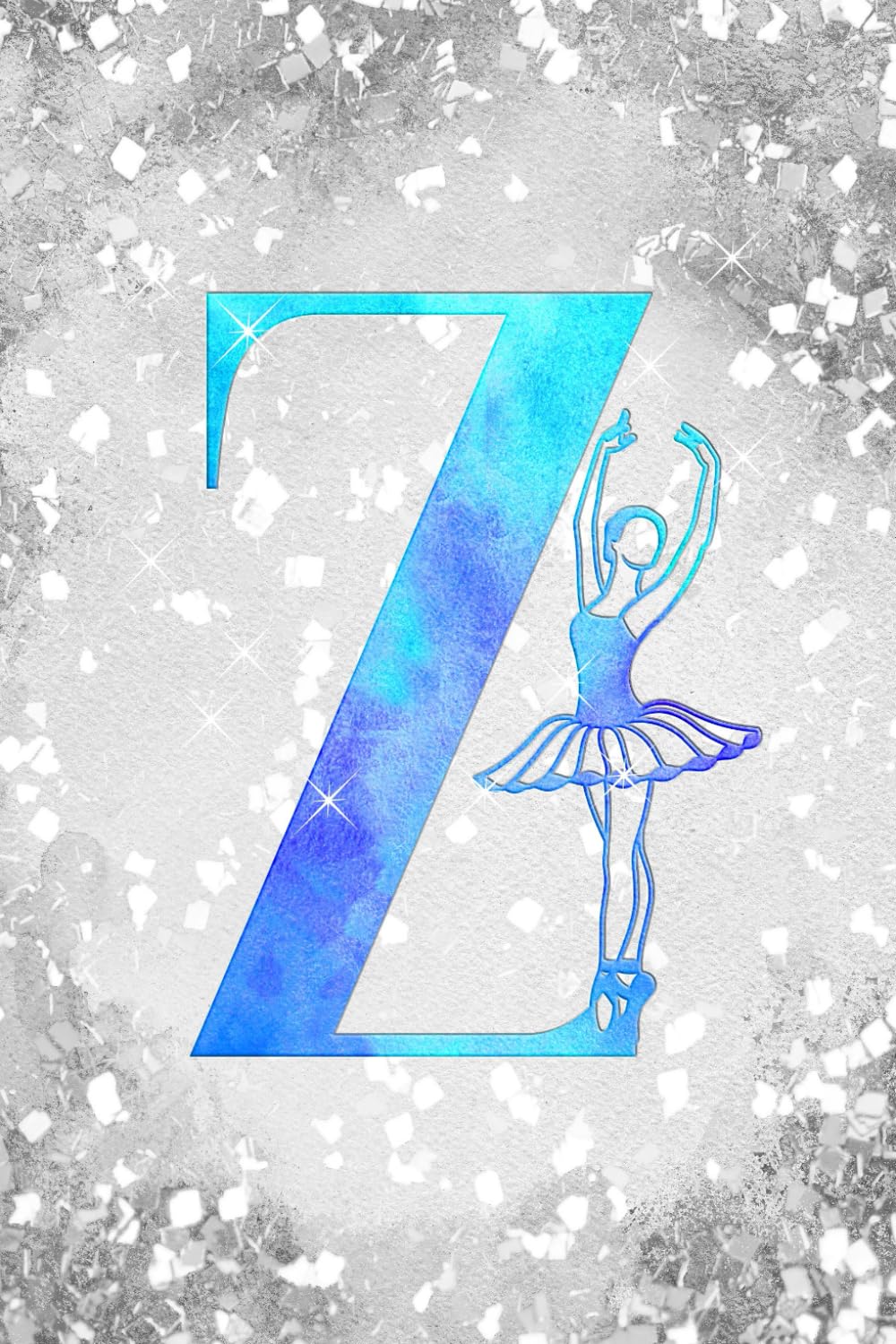 Z: Letter "Z" Initial Ballet Dance Monogram Gift Notebook - Ballerina on Silver Teal & Blue - College-Ruled Personal Journal, Writing Pad or Diary for Dancers, Girls & Women - 110 Pages, 6x9 baixar o livro de graça