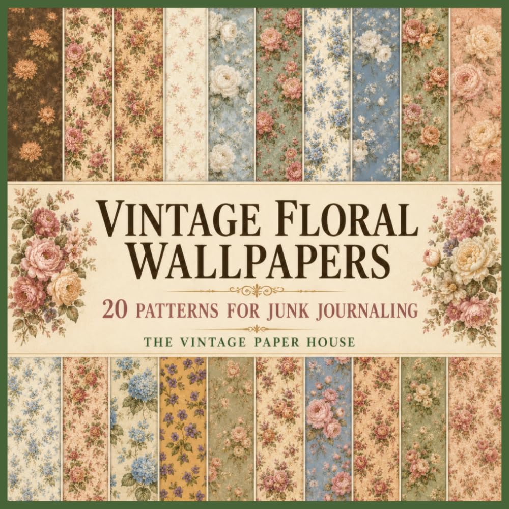 ler totalmente Vintage Floral Wallpaper: 20 Patterns for Junk Journaling