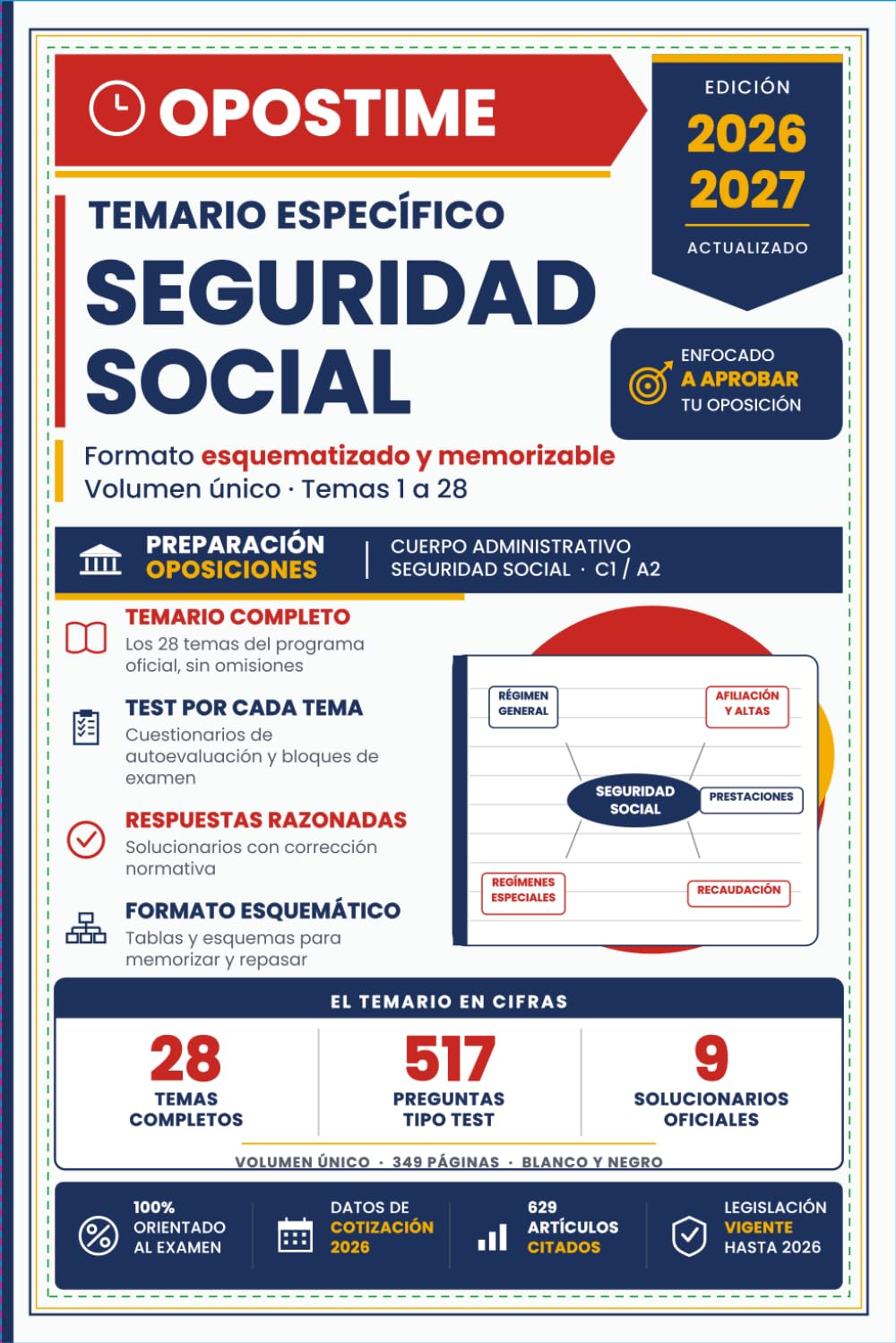 Temario Específico Seguridad Social: Cuerpo Administrativo C1/A2. 28 temas, 517 preguntas tipo test y 9 solucionarios. Edición actualizada 2026-2027 (Spanish Edition) baixar o livro de graça