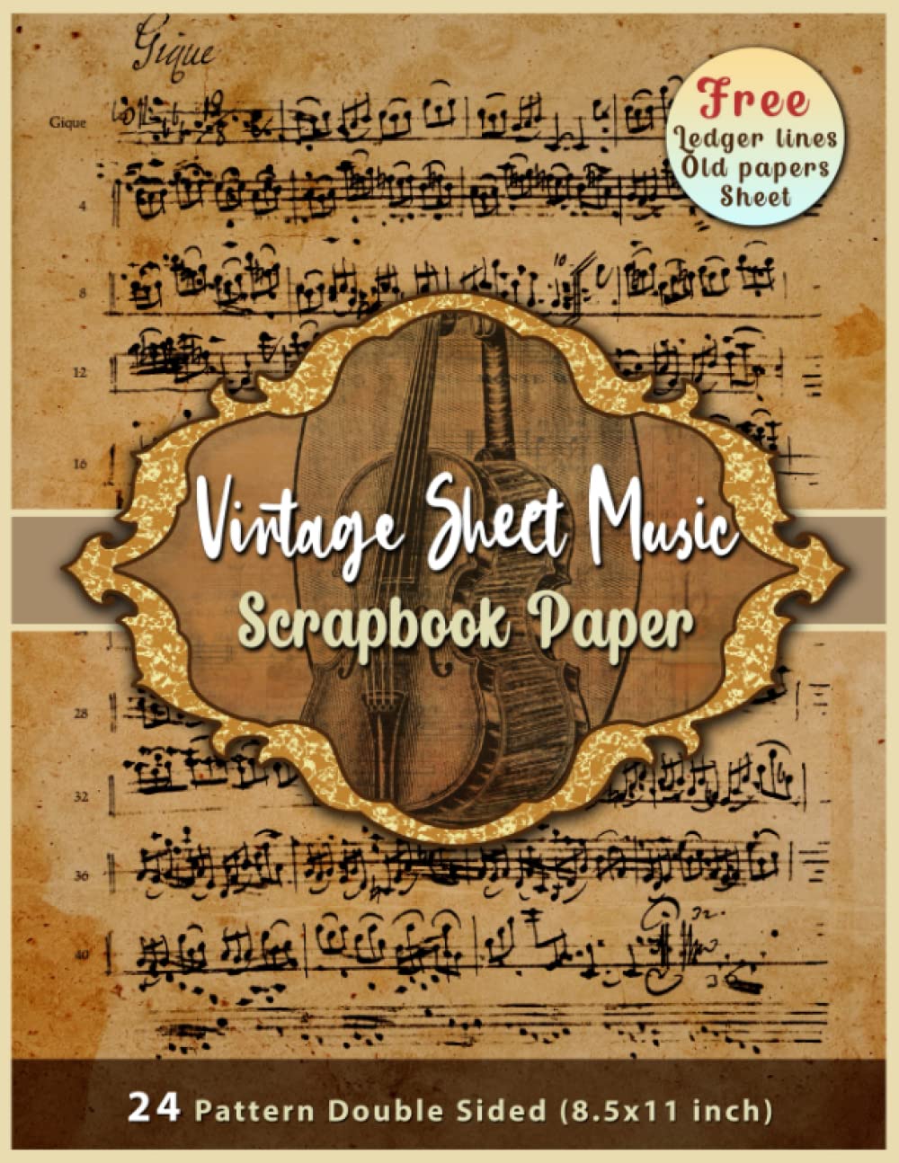 capítulo por capítulo baixar Vintage Sheet Music Scrapbook Paper: 24 double-sided patterned sheets ( 8.5"" x 11"" ): Paper for scrapbooking, Decoupage Paper Book, Gift wrap... Card Making, and DIY Paper for chic project