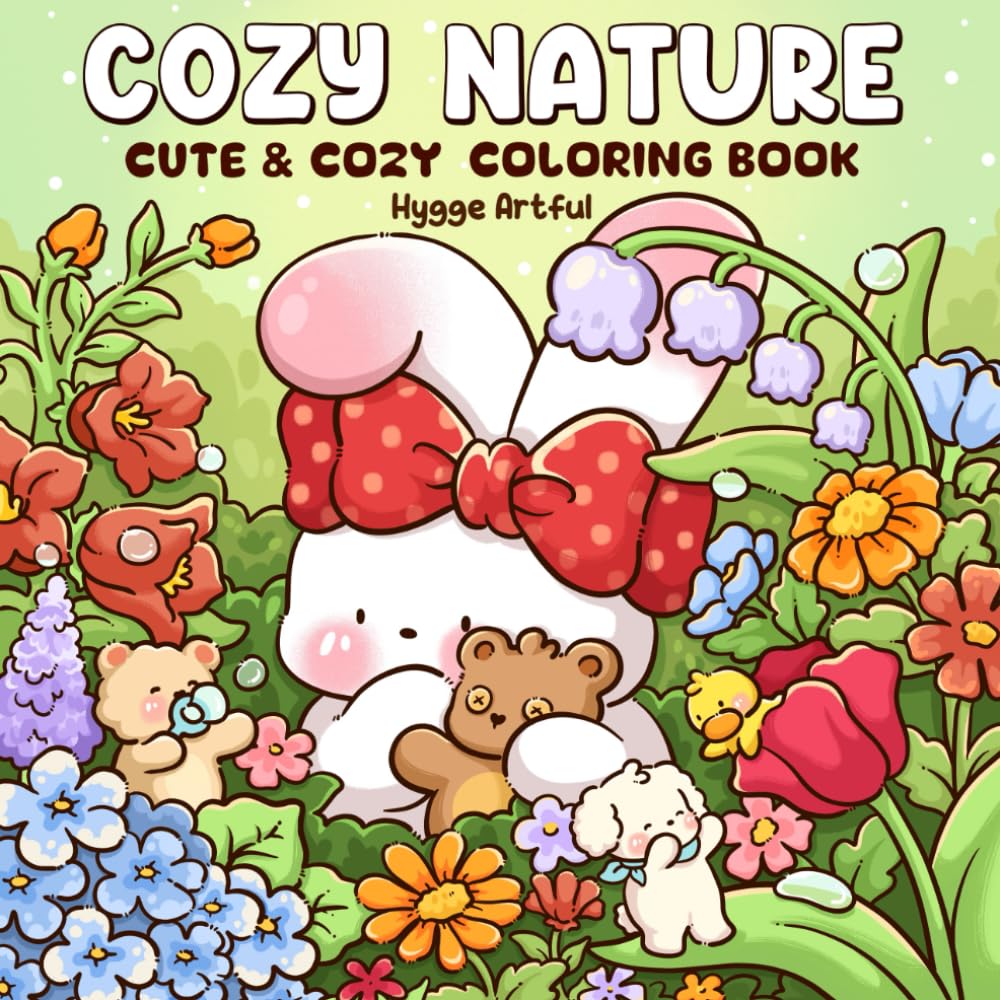 Cozy Nature: A Delightful Coloring Book for Adults And Teens Featuring Cute Creatures Relaxing in Serene Flower Filled Gardens for Relaxing baixar o livro de graça
