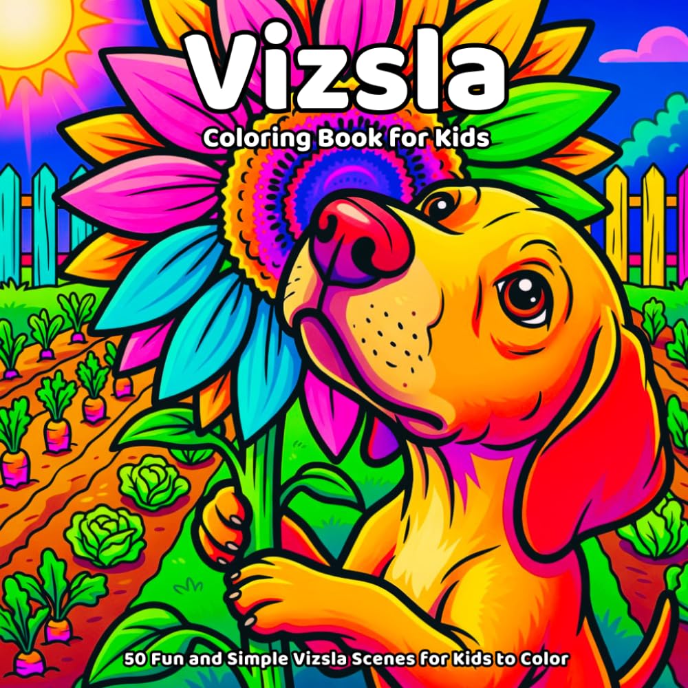 Vizsla Coloring Book: 50 Fun and Simple Vizsla Scenes for Kids to Color baixar o livro de graça