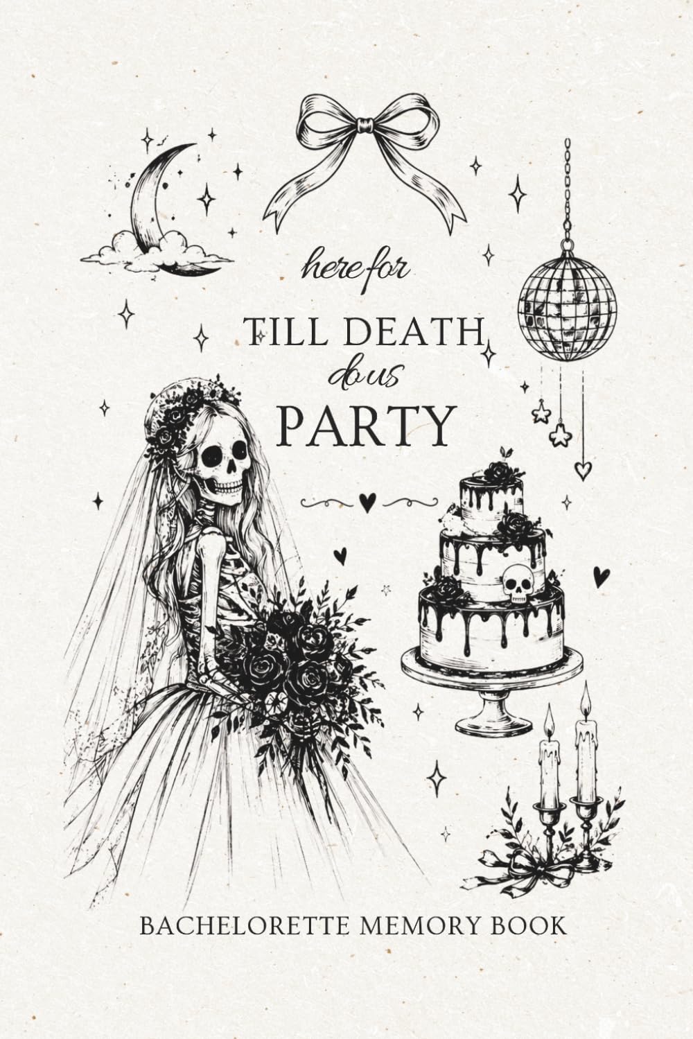 ler totalmente Bachelorette Party Memory Book – Till Death Do Us Party Guest Book Alternative, Gothic Bridal Shower Gifts, 40 Pages of Guest Notes, Photos & Bride Reflections