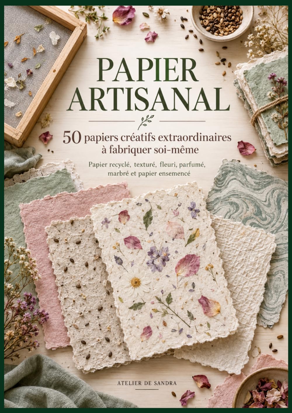 ler totalmente PAPIER ARTISANAL: 50 papiers créatifs extraordinaires à fabriquer soi-même (Atelier de Sandra – Guides Créatifs) (French Edition)