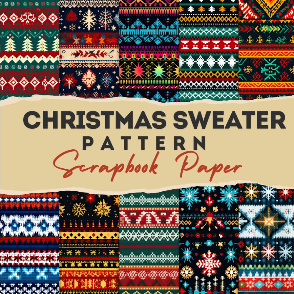 Christmas Sweater Pattern Scrapbook Paper: Decorative Craft Pages For Card Making, Collage, Origami, Mixed Media and DIY Projects baixar o livro de graça