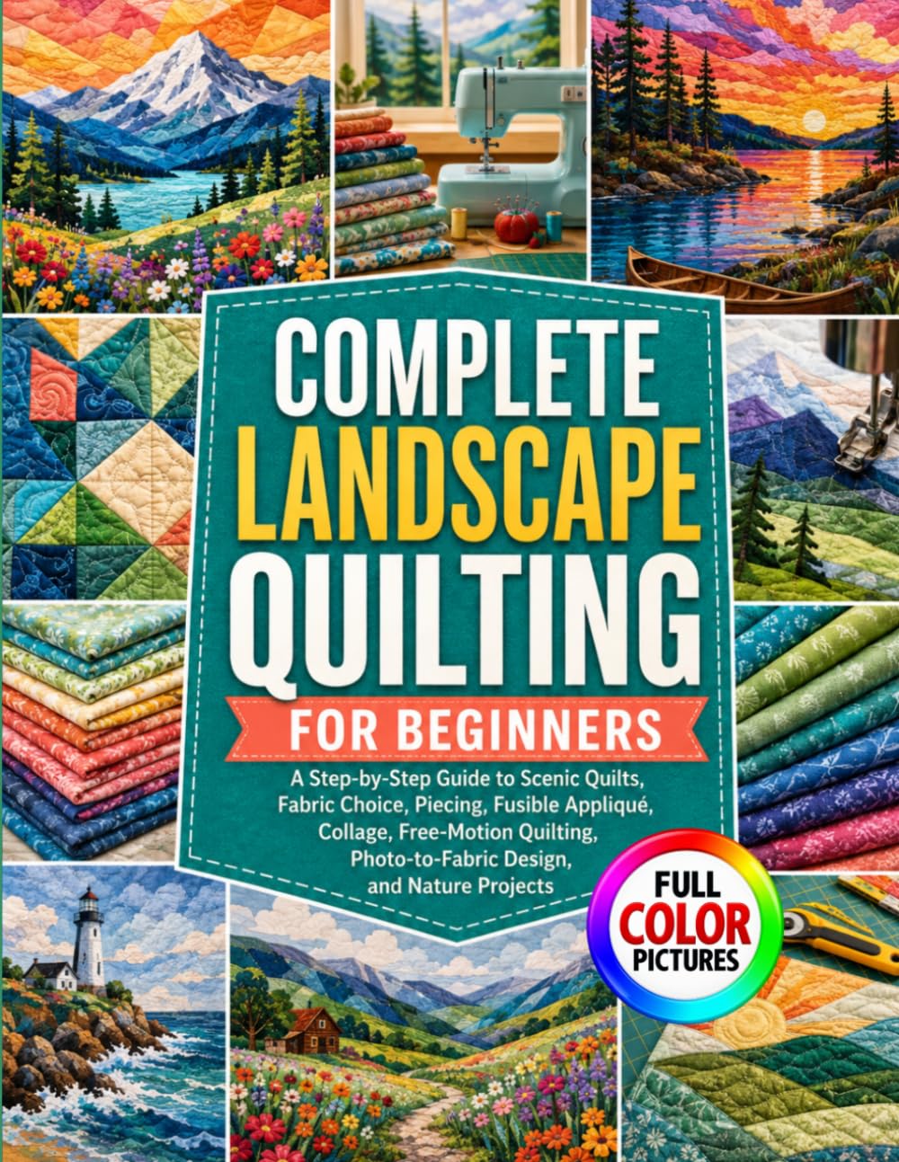 capítulo por capítulo baixar COMPLETE LANDSCAPE QUILTING FOR BEGINNERS: A Step-by-Step Guide to Scenic Quilts, Fabric Choice, Piecing, Fusible Appliqué, Collage, Free-Motion Quilting, Photo-to-Fabric Design, and Nature Projects