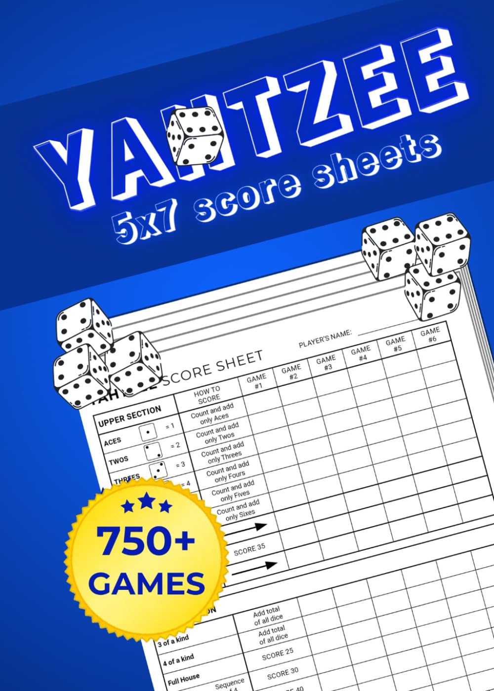 Yahtzee Score Pads 5x7: Large Print Yahtzee Score Sheets for Scorekeeping, Yahtzee Dice Game Score Pads, Score Book & Family Game. baixar livro de graça