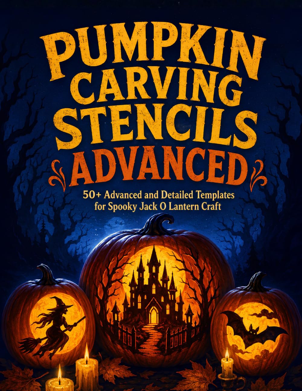 Pumpkin Carving Stencils: 50+ Advanced Halloween Craft Templates with Spooky and Scary Patterns for Adults, Teens, and Skilled Jack-o’-Lantern Makers baixar o livro de graça