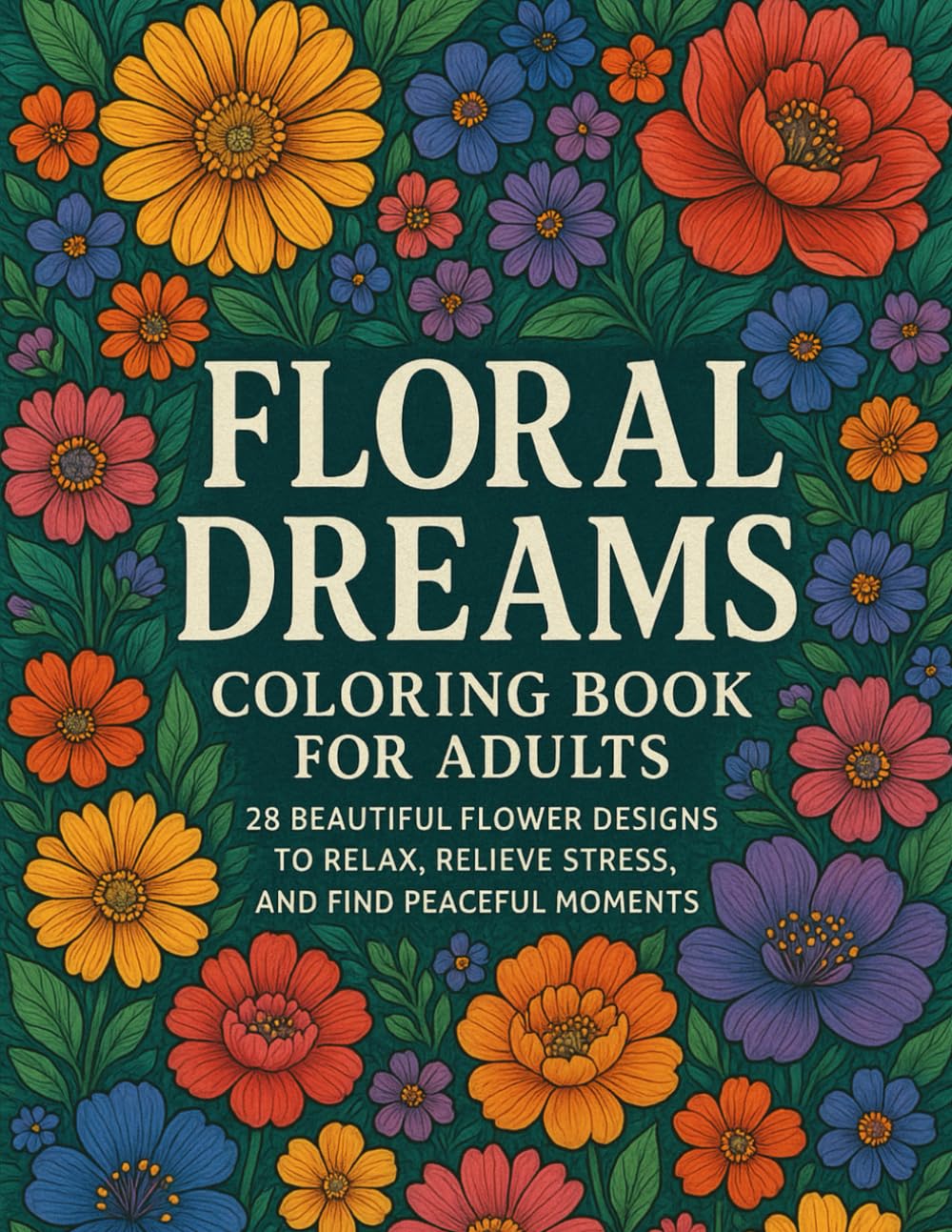 capítulo por capítulo baixar Floral Dreams: Coloring Book for Adults: 28 Beautiful Flower Designs to Relax, Relieve Stress, and Find Peaceful Moments