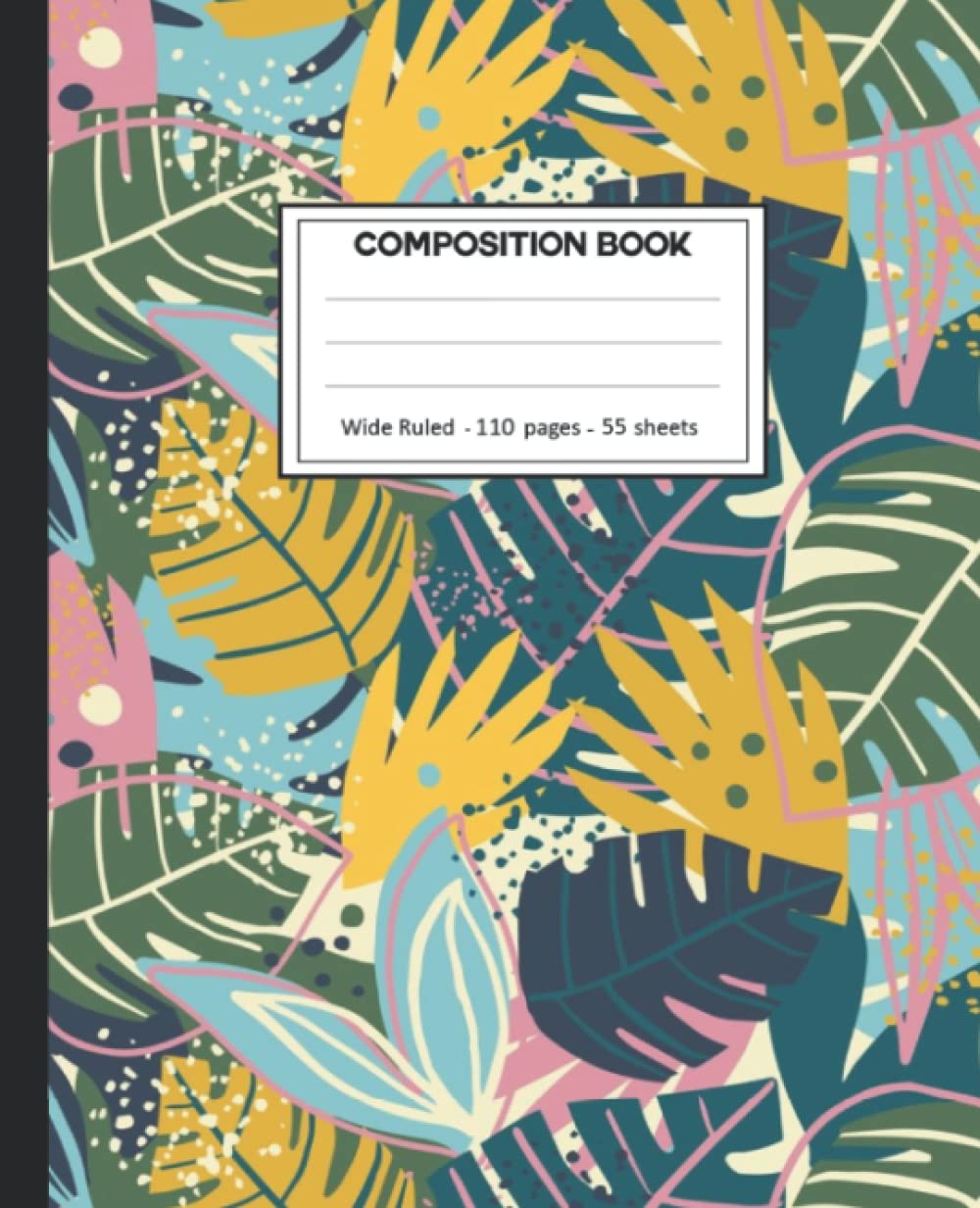ler totalmente Composition Notebook: College Ruled: 110+ Lined Pages Writing Journal: Botanical on White.