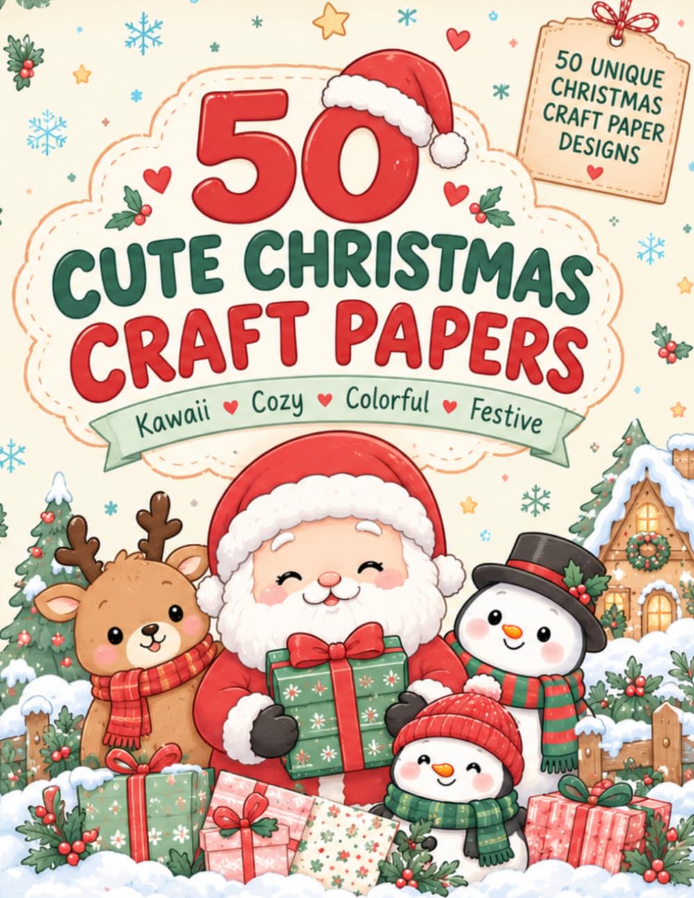 capítulo por capítulo baixar 50 Cute Christmas Craft Papers: Kawaii, Cozy & Festive Designs for Junk Journals, Scrapbooking, Cards, Tags & Paper Crafts