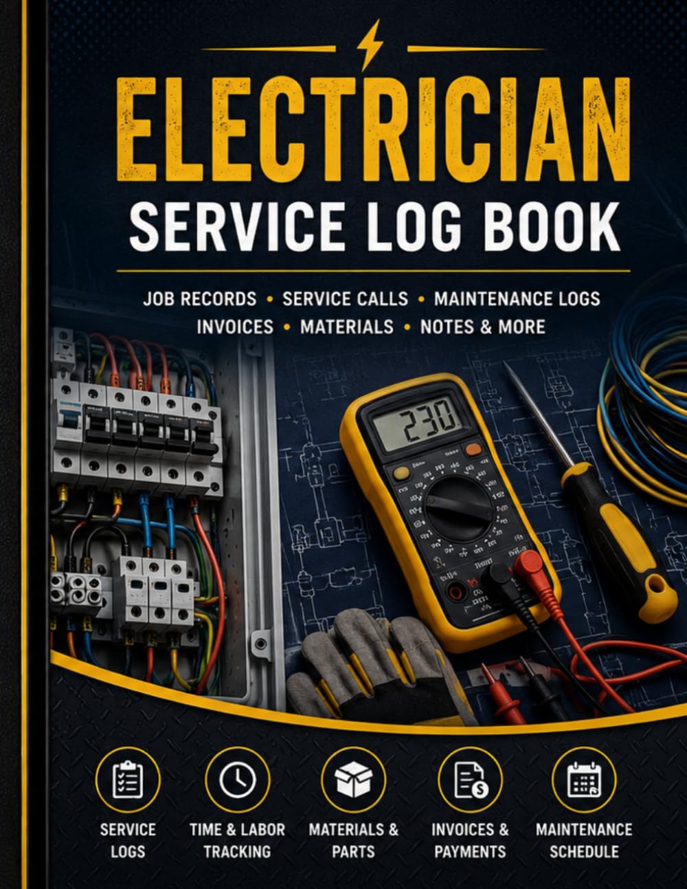ler totalmente Electrician Service Log Book: Complete Field Record for Electricians & Electrical Contractors | 10 Sections: Service Calls, Electrical Testing,... Summary, Inventory & More | 160 Pages, 8.5x11