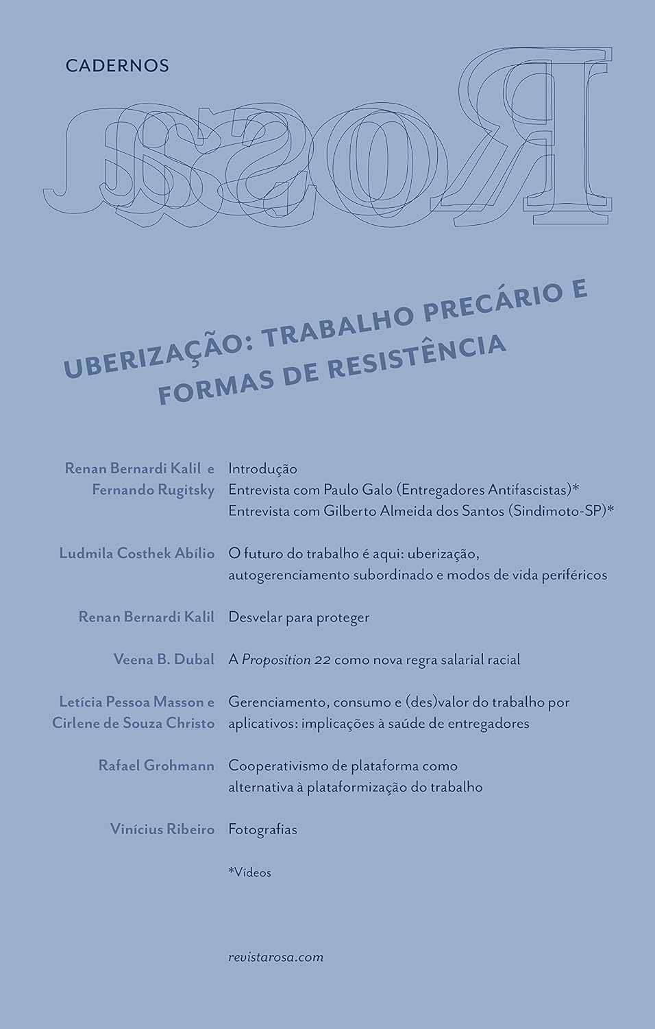 ler totalmente Cadernos Rosa ― Uberização: trabalho precário e formas de resistência