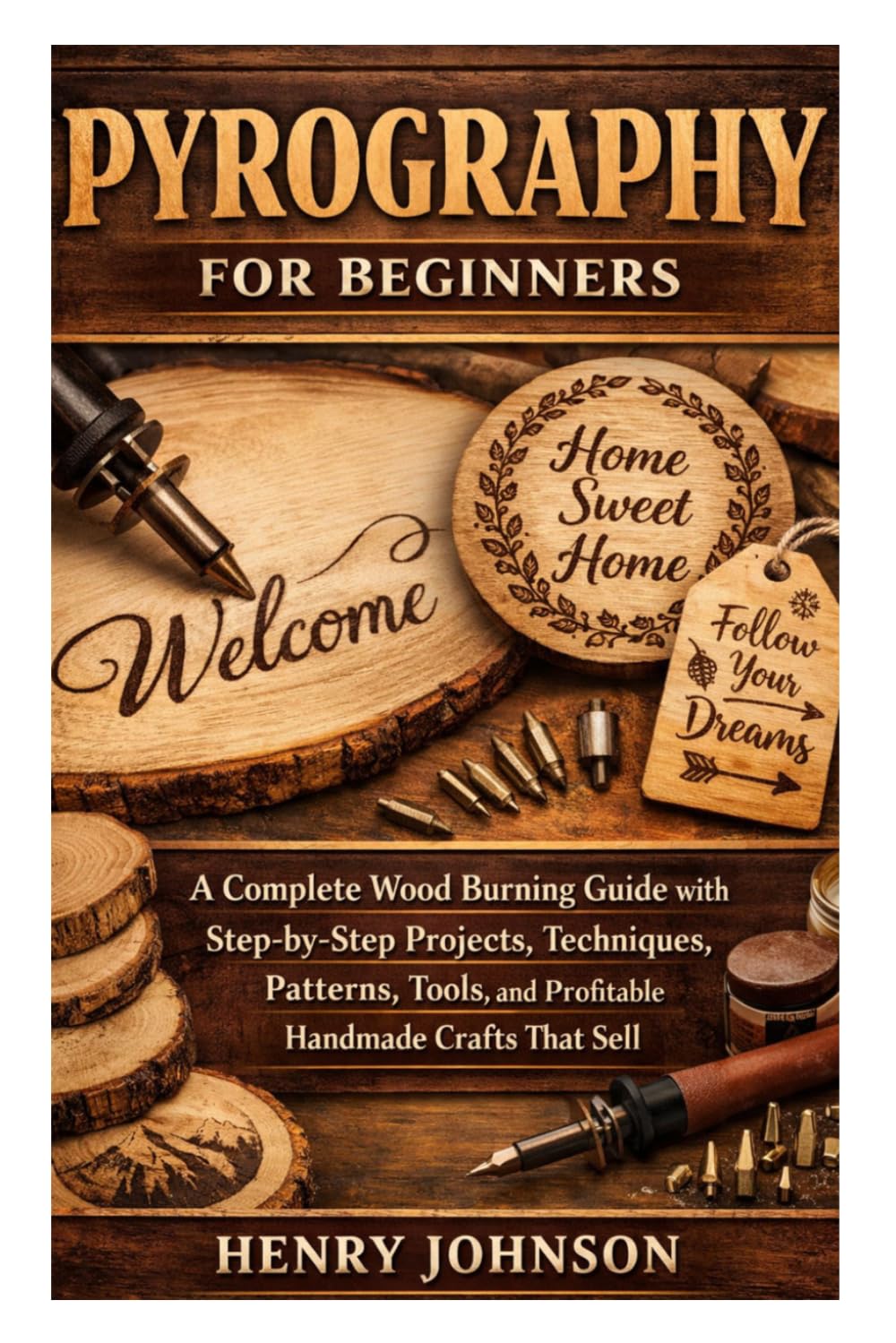 ler totalmente Pyrography for Beginners: A Complete Wood Burning Guide with Step-by-Step Projects, Techniques, Patterns, Tools, and Profitable Handmade Crafts That Sell