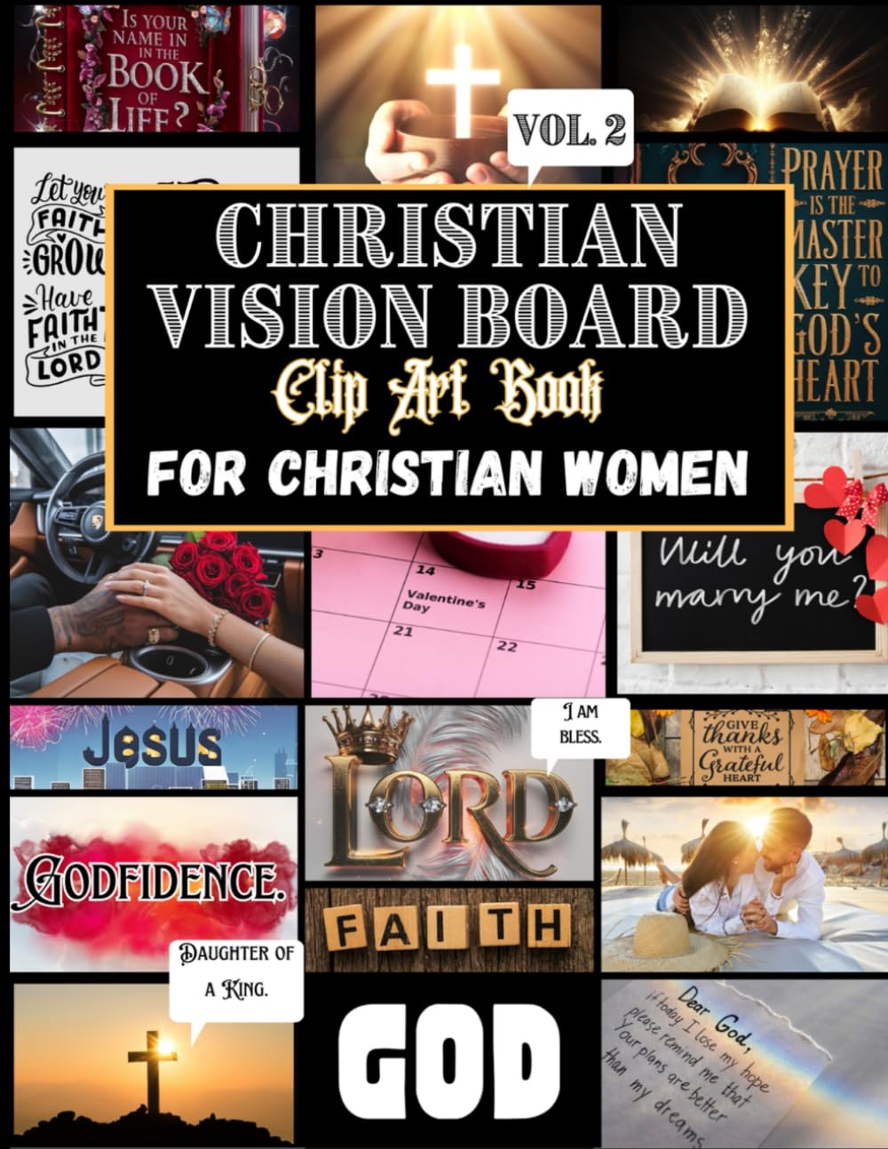ler totalmente Vision Board Clip Art Book With Words For Christian Women: Manifest your Perfect Life with 400+ Inspirational Images, Scriptural Affirmations on Healing, Success,... Vol 2.