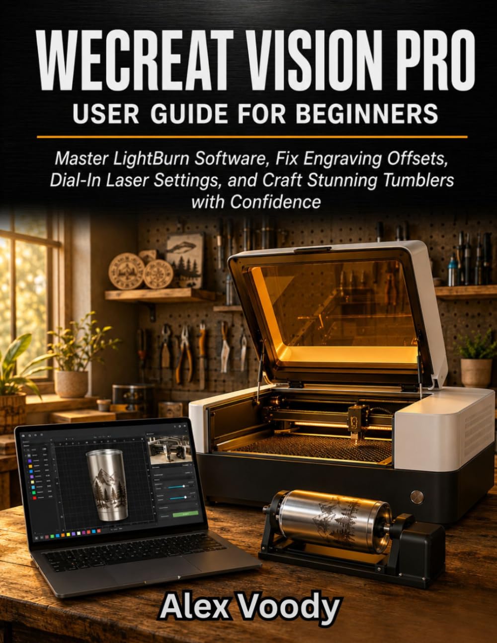 capítulo por capítulo baixar WeCreat Vision Pro User Guide for Beginners: Master LightBurn Software, Fix Engraving Offsets, Dial-In Laser Settings, and Craft Stunning Tumblers with Confidence