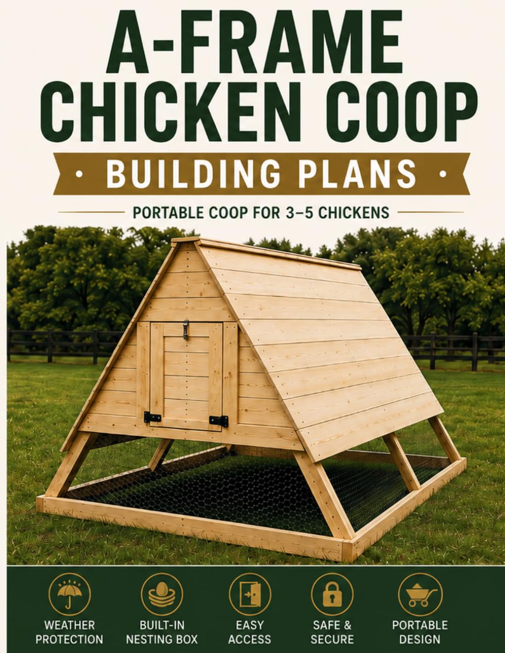 A-Frame Chicken Coop: Building Plans: Portable Coop for 3-5 Chickens baixar livro de graça