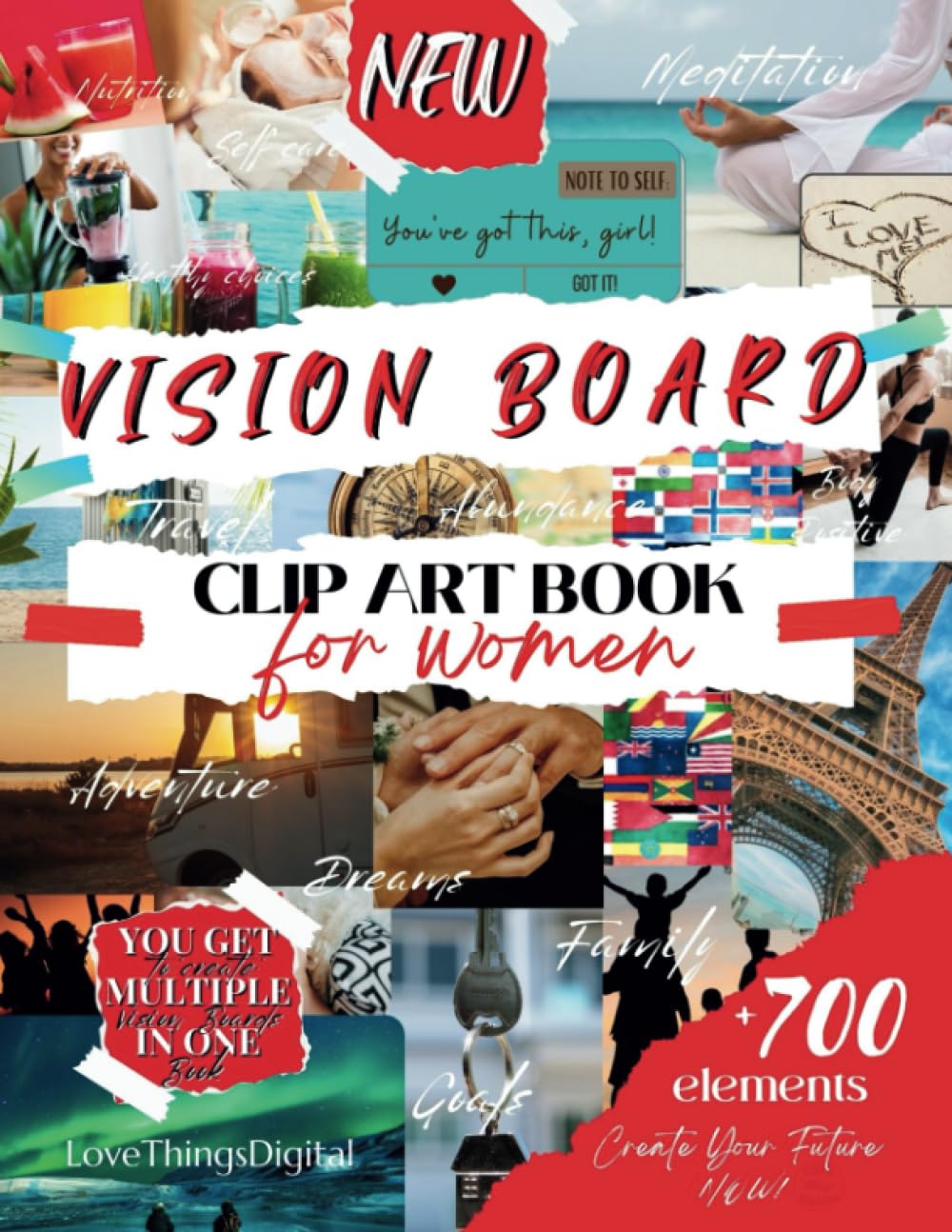 ler totalmente Vision Board Clip Art Book With More Than 700 Pictures, Affirmations, Quotes To Visualize, Inspire, Create, Manifest Dream Life & Goals: Motivational,... Categories For Creative Collage, Scrapbooks