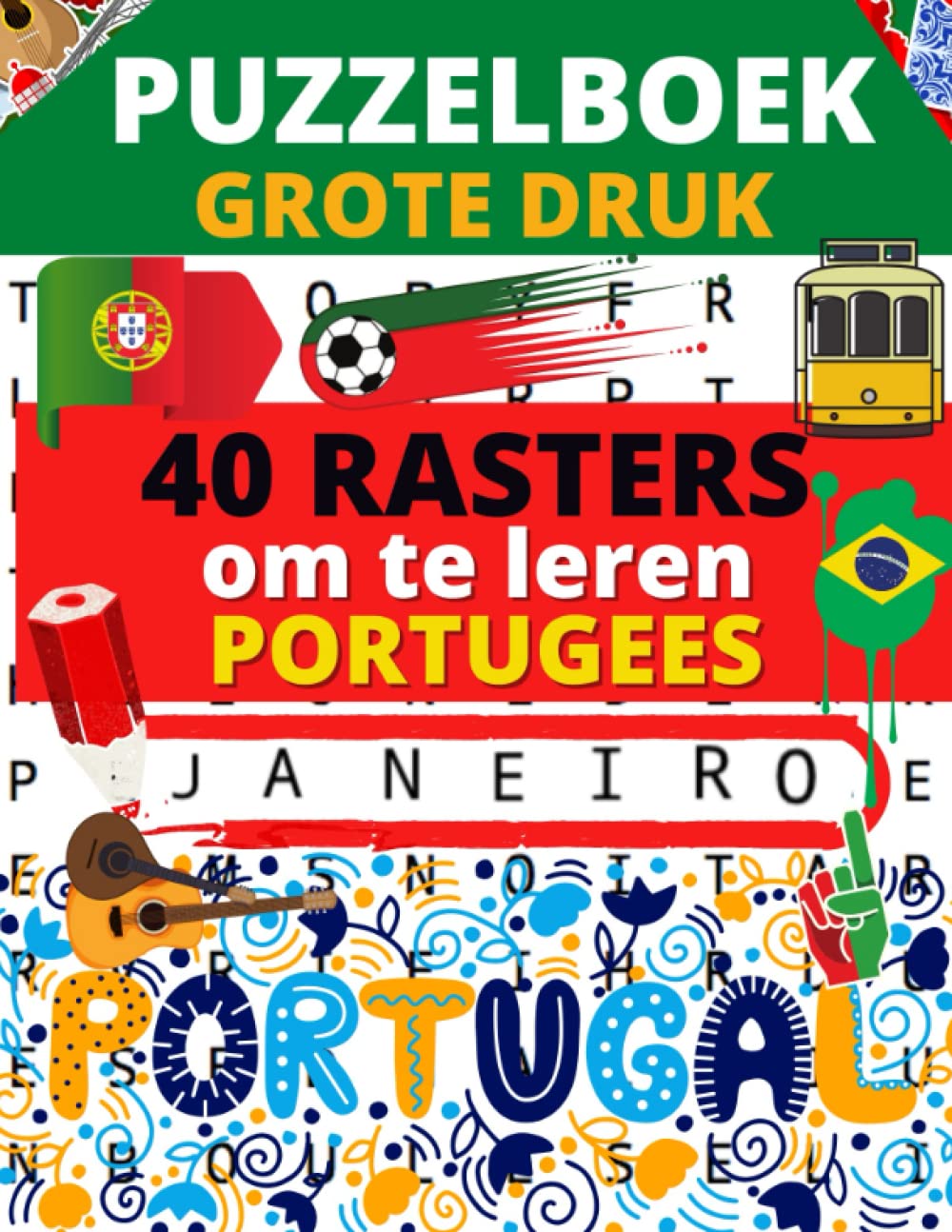 Puzzelboek Grote Druk: 40 rasters om je portugees te leren of te verbeteren + oplossingen (puzzelboek voor volwassenen in portugees | woordpuzzel voor... hoge kwaliteit om gemakkelijk Frans te leren baixar livro de graça