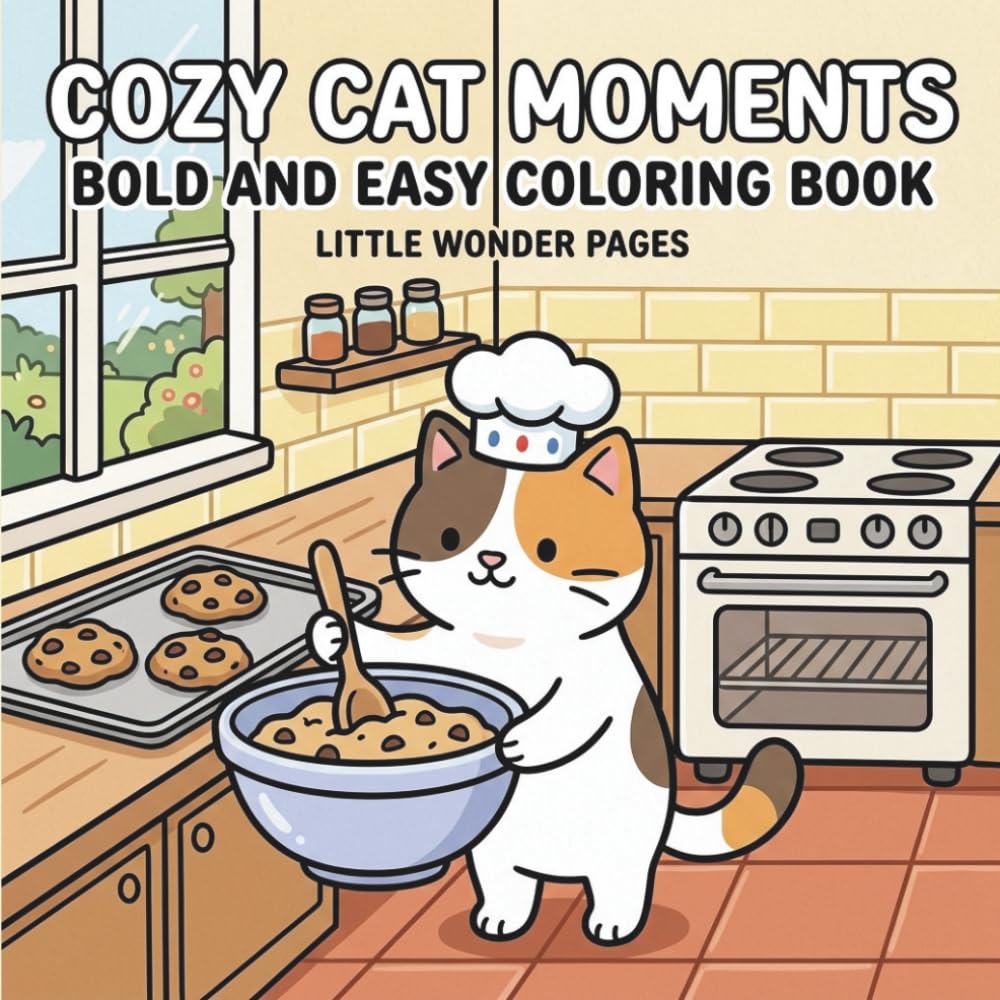 ler totalmente Cozy Cat Moments: A Bold and Easy Cat Coloring Book for Kids, Teens & Adults Featuring 40 Cute Cozy Scenes, Relaxing Moments & Adorable Kittens (Cozy Coloring Books)