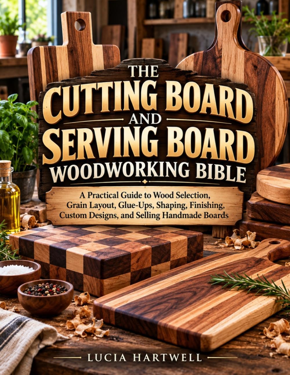 ler totalmente The Cutting Board and Serving Board Woodworking Bible: A Practical Guide to Wood Selection, Grain Layout, Glue-Ups, Shaping, Finishing, Custom Designs, and Selling Handmade Boards