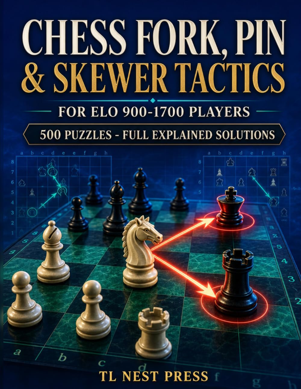Chess Fork, Pin & Skewer Tactics: A Systematic Workbook to Master the Three Core Tactical Motifs - 500 Puzzles from Basic to Advanced baixar o livro de graça