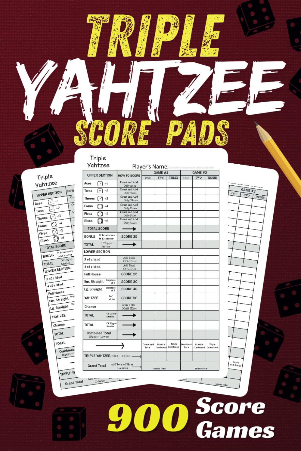 Triple Yahtzee Score Pads: with 900 Score Games, 6 x 9 Inches Page Size, triple yahtzee game score pads baixar livro de graça