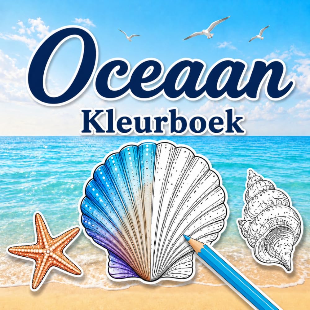 Oceaan Kleurboek: 30 ontspannende kleurplaten met oceaandieren, schelpen, koraalriffen, golven en onderwater scènes voor oudere kinderen, tieners en volwassenen (Dutch Edition) baixar o livro de graça