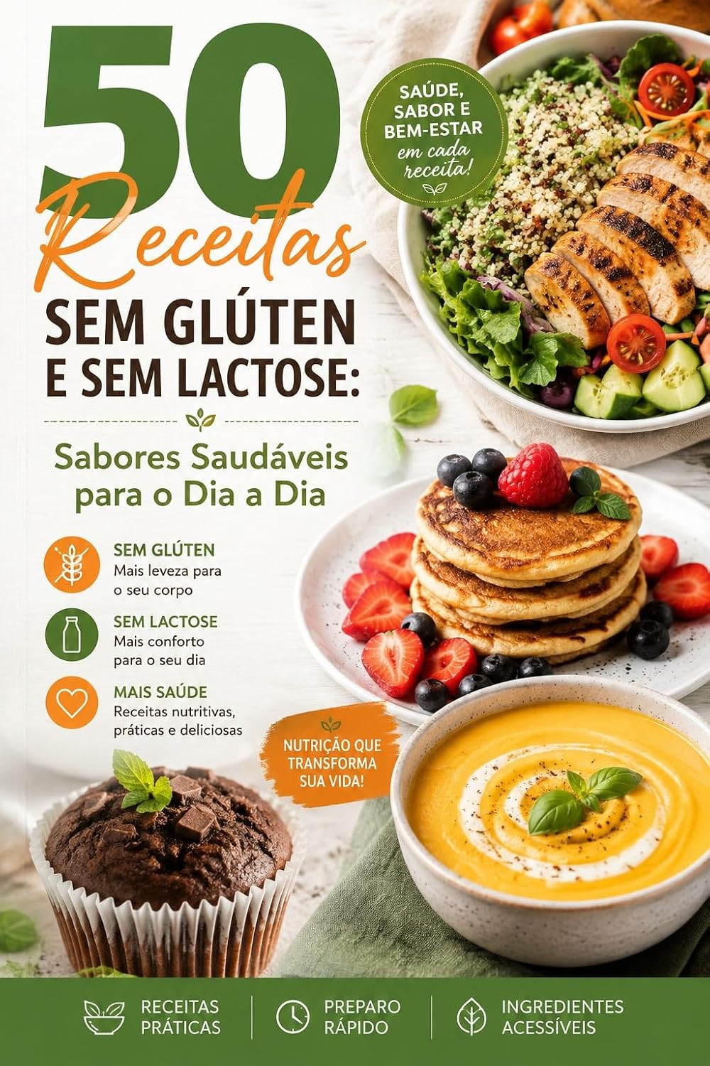 ler totalmente 50 Receitas Sem Glúten e Sem Lactose: Sabores Saudáveis para o Dia a Dia