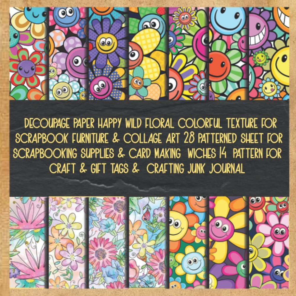 capítulo por capítulo baixar decoupage paper happy wild floral colorful texture for scrapbook furniture & collage art 28 patterned sheet for scrapbooking supplies & card making... craft & gift tags & crafting junk journal