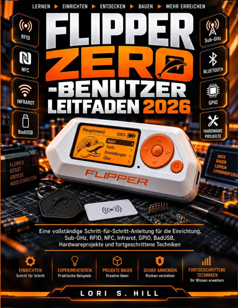 Flipper Zero-Benutzer Leitfaden 2026: Eine vollständige Schritt-für-Schritt-Anleitung für die Einrichtung, Sub-GHz, RFID, NFC, Infrarot, GPIO, BadUSB Hardwareprojekte und fortgeschrittene Techniken baixar livro de graça