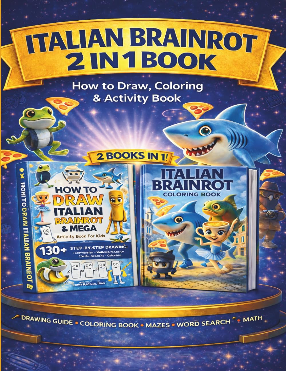 capítulo por capítulo baixar Italian Brainrot 2-in-1 Mega Book: Coloring Book + How to Draw & Activity Collection Featuring 180+ Characters, Step-by-Step Tutorials, Mazes, Puzzles & Viral Humor for Kids