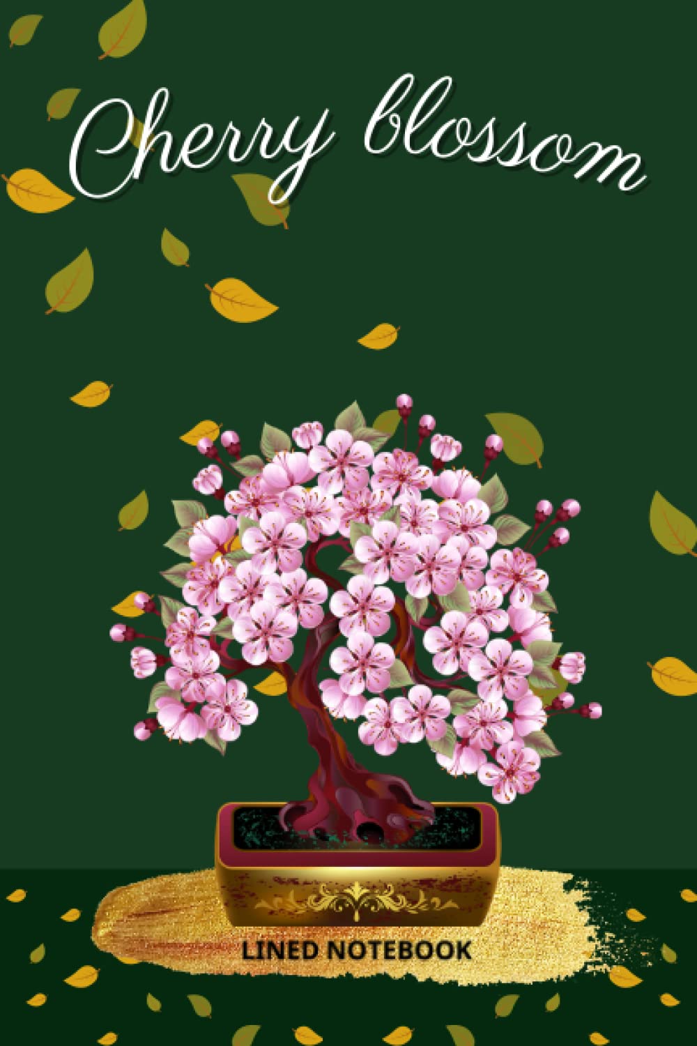 Cherry blossom Lined notebook, Floral journal, green cover with pink sakura bonsai tree, 120 Pages for Kids,Teens,Student and Adults baixar livro de graça
