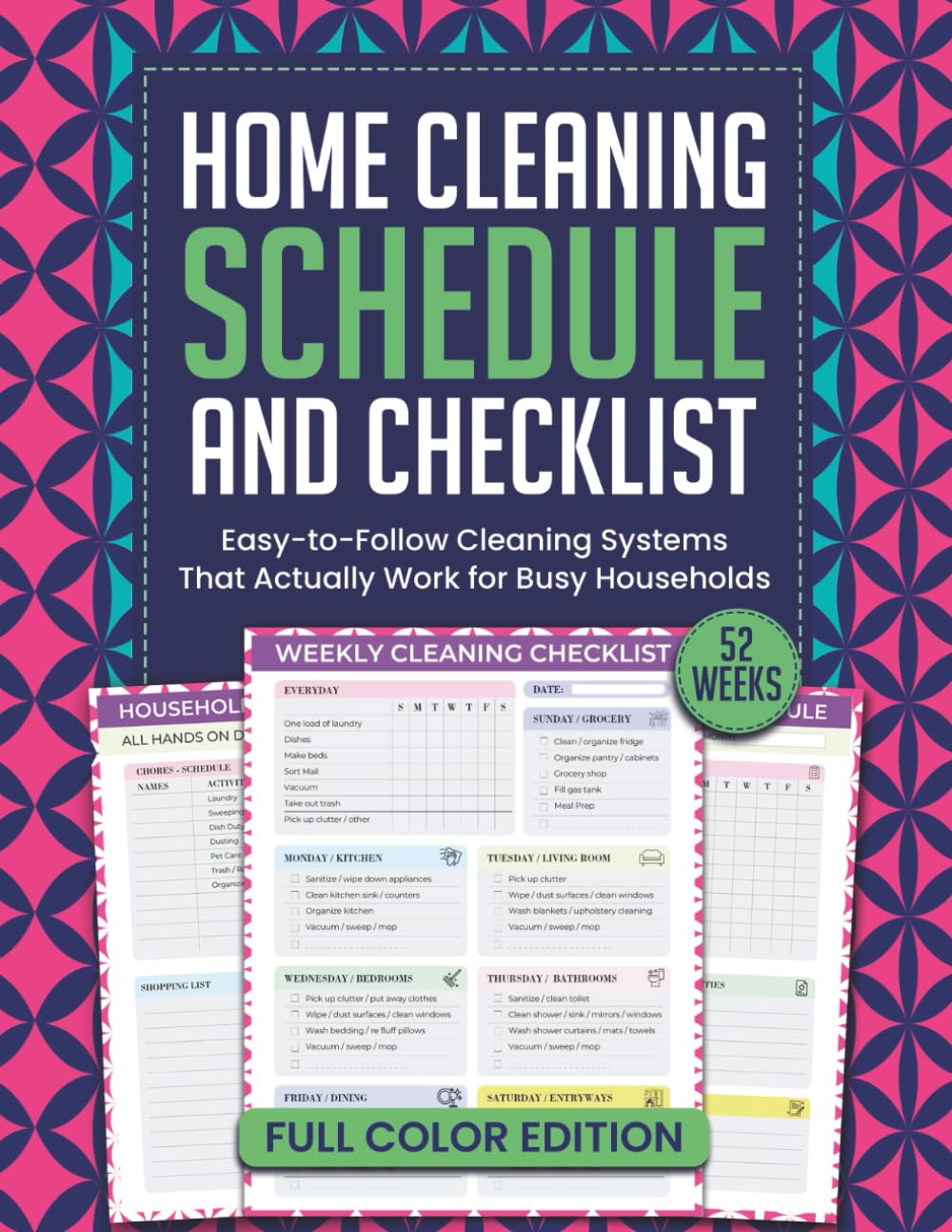 ler totalmente Home Cleaning Schedule and Checklist: Easy-to-Follow Cleaning Systems That Actually Work for Busy Households (52 Weeks, Full Color Edition)