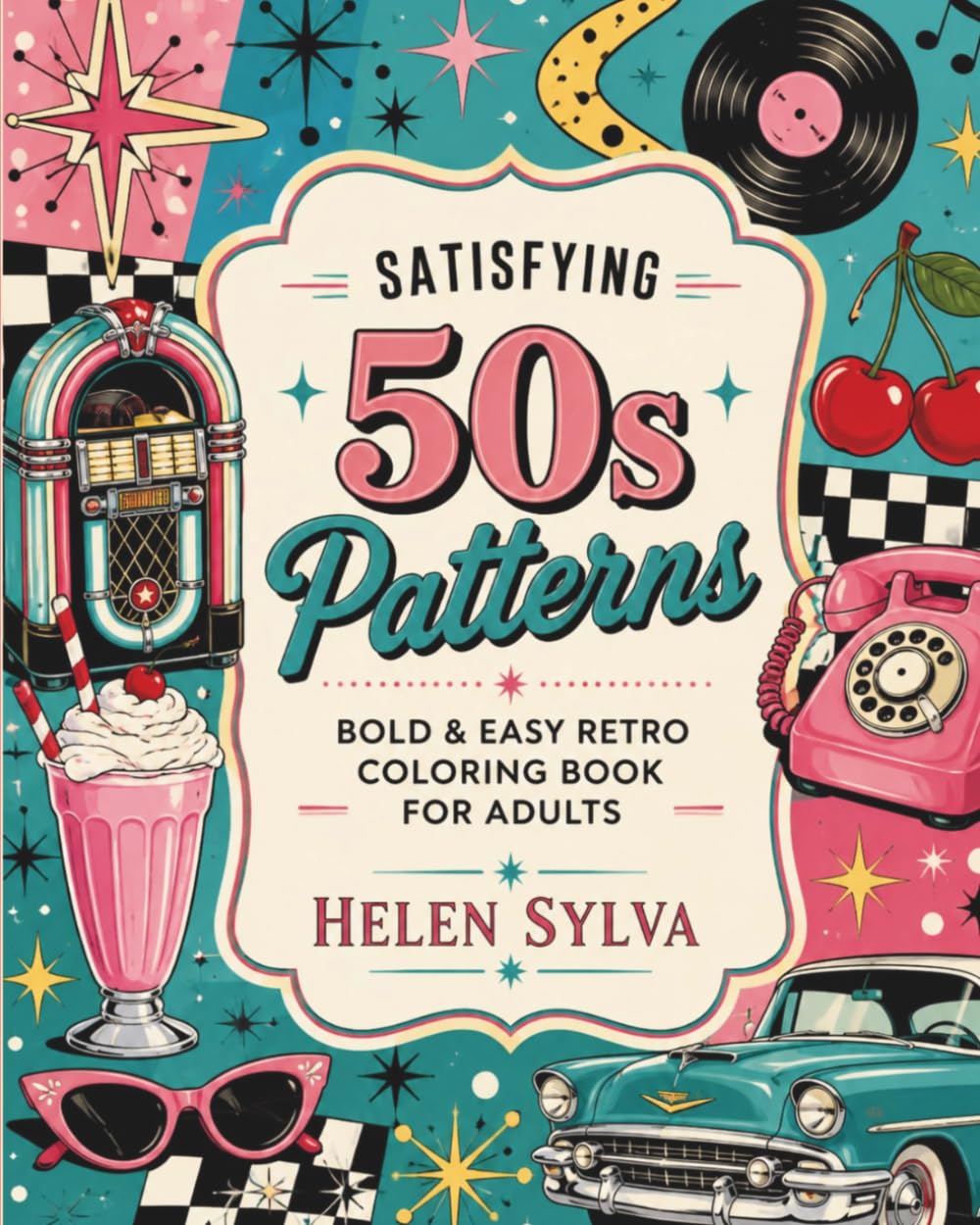 capítulo por capítulo baixar Satisfying 50s Patterns: Bold & Easy Retro Coloring Book for Adults