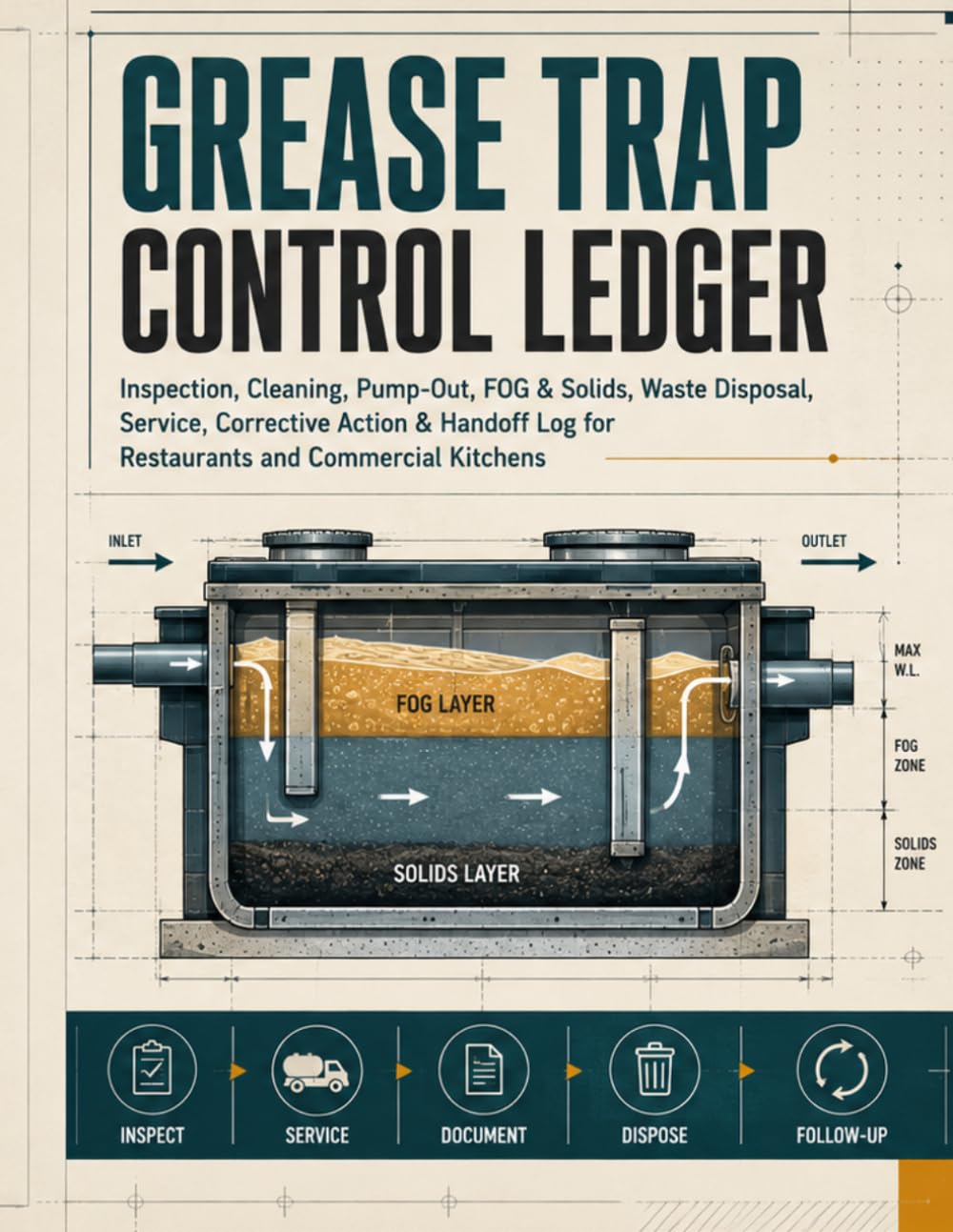 Grease Trap Control Ledger: Inspection, Cleaning, Pump-Out, FOG & Solids, Waste Disposal, Service, Corrective Action & Handoff Log for Restaurants and Commercial Kitchens baixar o livro de graça