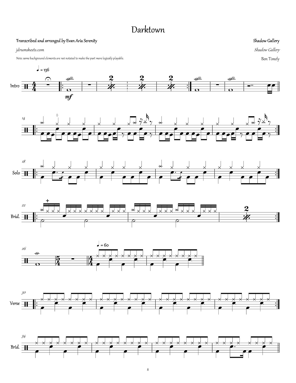 capítulo por capítulo baixar Shadow Gallery - Darktown: Drum Sheet Music (JDS: Shadow Gallery Drum Sheet Music) (English Edition)