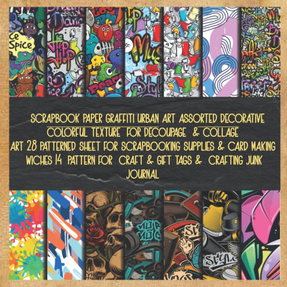 capítulo por capítulo baixar scrapbook paper graffiti urban art assorted decorative colorful texture for decoupage & collage art 28 patterned sheet for scrapbooking supplies &... craft & gift tags & crafting junk journal