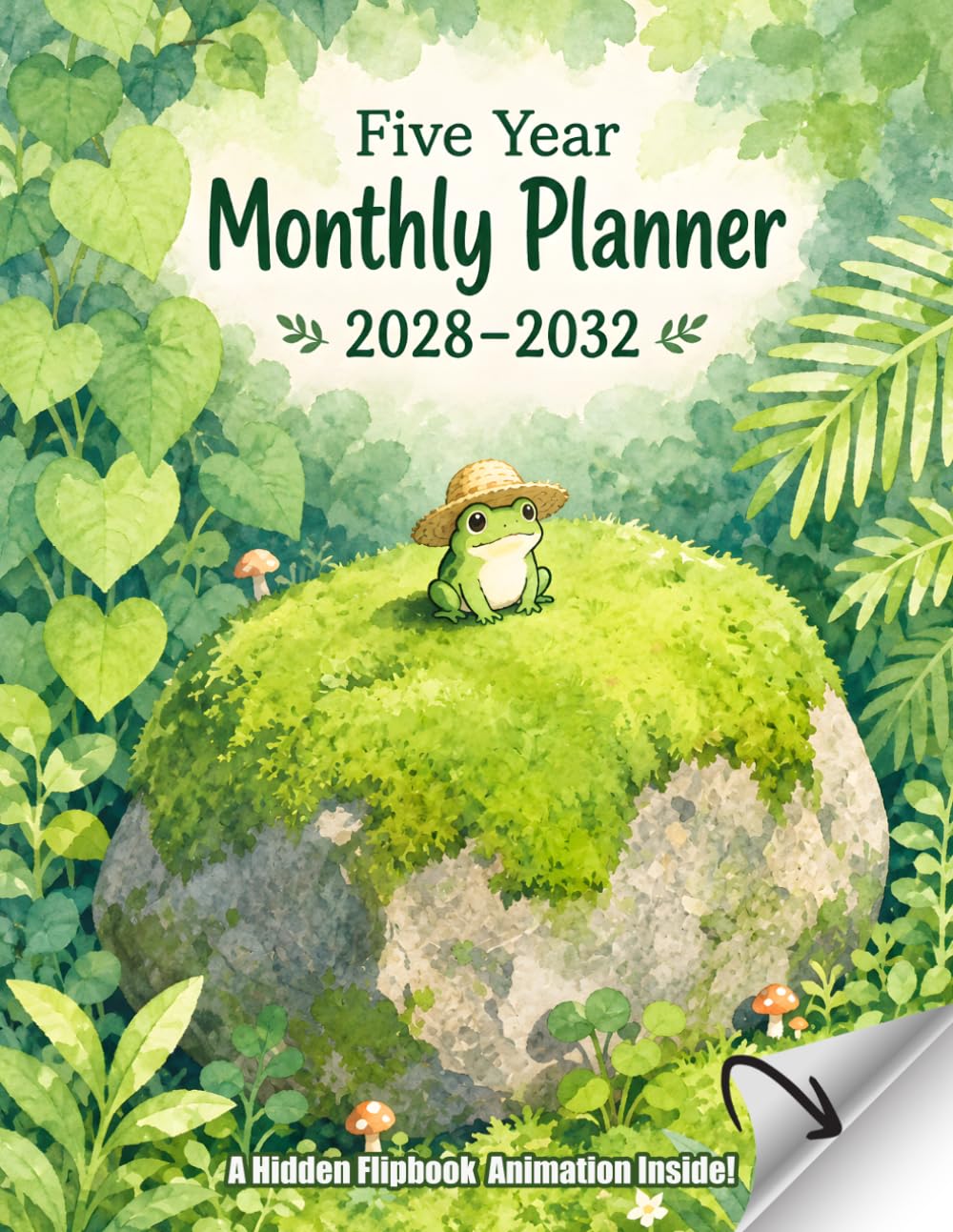ler totalmente Five Year Monthly Planner 2028–2032: 60 Month Calendar Organizer Two Pages Per Month with Holidays from January 2028 to December 2032 | With Cute... inside for Frog Lovers Large Print 8.5x11