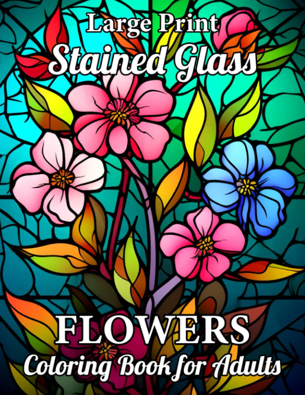 ler totalmente Large Print Stained Glass Flowers: Coloring Book For Adults Easy Beautiful Floral Page Design For Stress Relief And Relaxation! (Stained Glass Coloring Books)