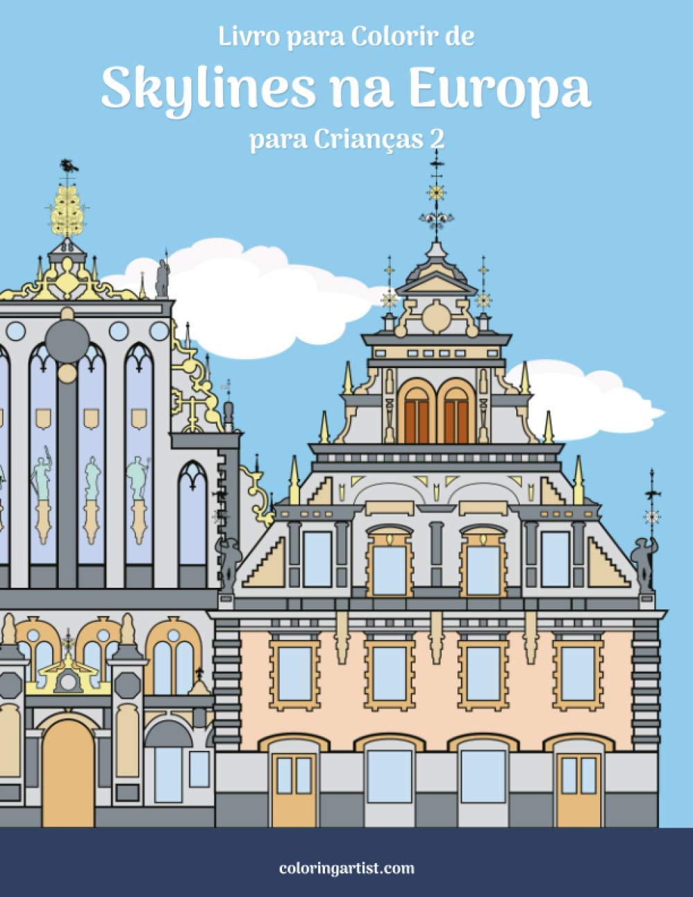 Livro para Colorir de Skylines na Europa para Crianças 2 baixar o livro de graça