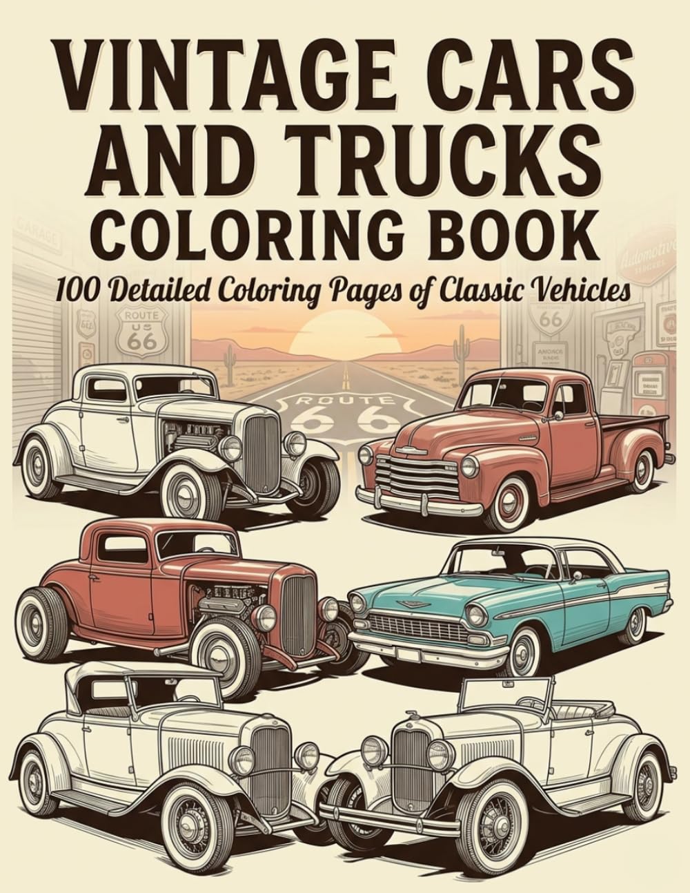 Vintage Cars and Trucks Coloring Book for Adults: 100 Classic Vehicle Designs to Color | Relaxing Antique Cars, Retro Trucks, and Timeless Automotive Art for Stress Relief and Creativity baixar o livro de graça