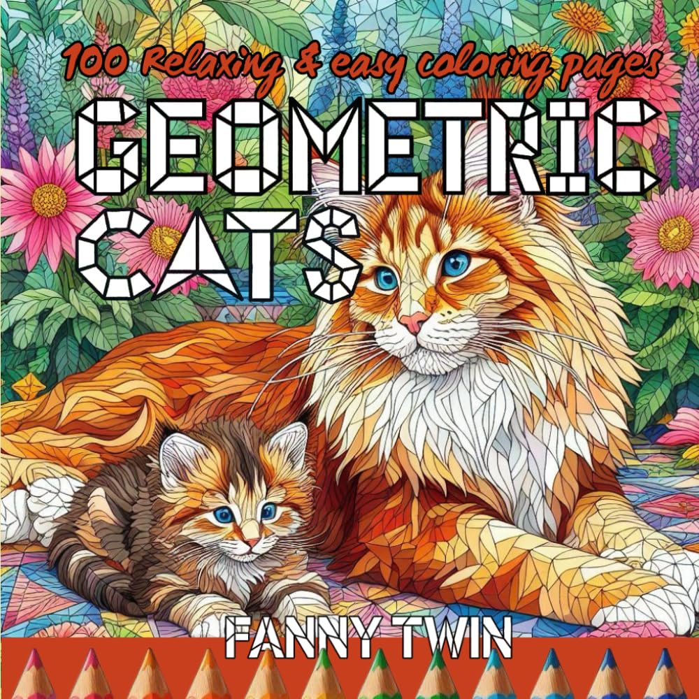 ler totalmente GEOMETRIC CATS Livre de Coloriage pour Adultes et adolescents: Design uniques de chats avec des formes geometriques, faciles et original à colorier (French Edition)