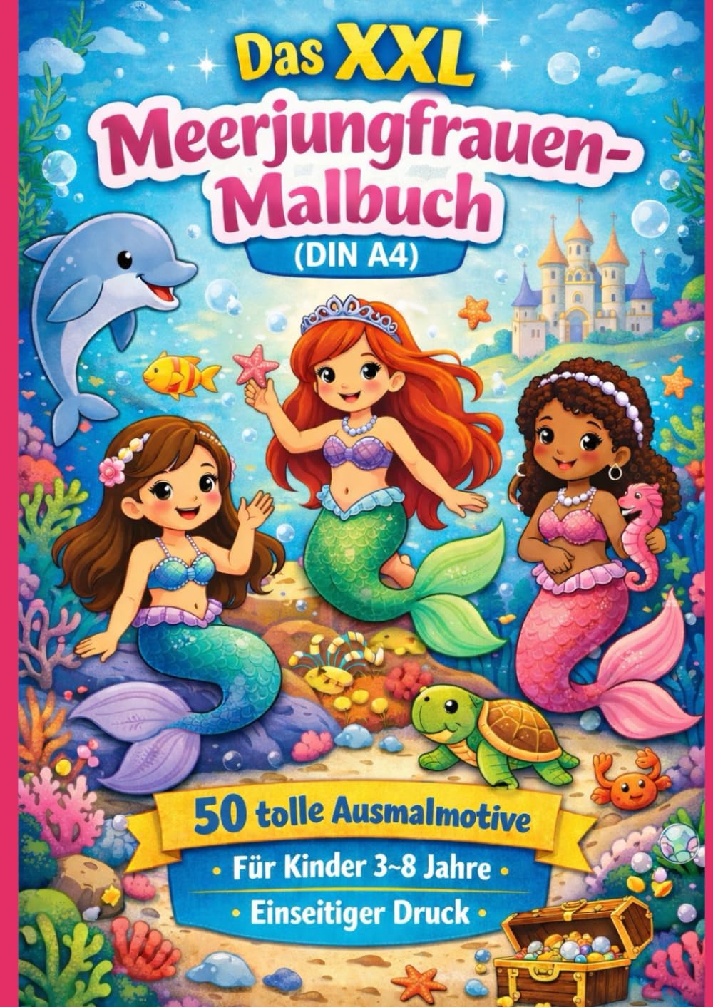 capítulo por capítulo baixar Das XXL Meerjungfrauen-Malbuch (DIN A4): 50 tolle Ausmalmotive | Für Kinder 3–8 Jahre | Einseitiger Druck (German Edition)