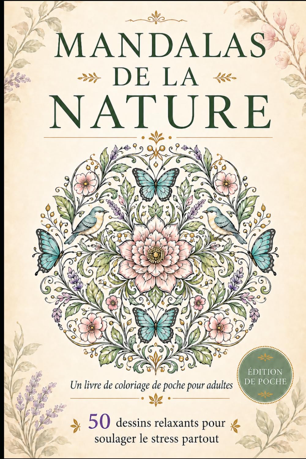 capítulo por capítulo baixar Mandalas Nature de Poche: Livre de coloriage portable pour adultes avec 50 dessins relaxants de fleurs, d’animaux et de motifs botaniques (French Edition)