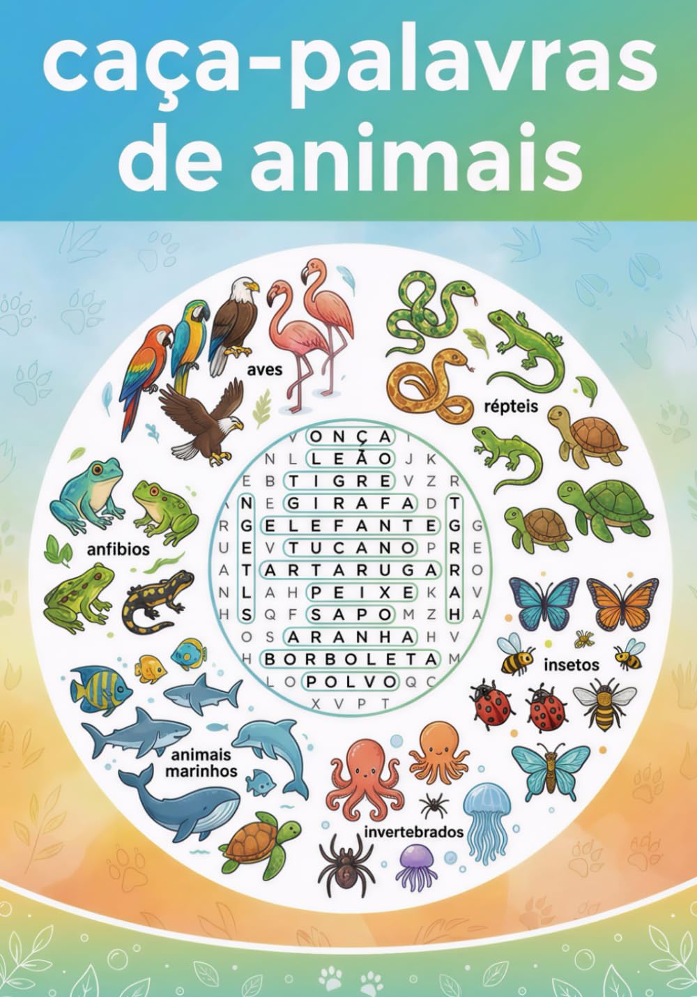 capítulo por capítulo baixar Caça palavras de animais: Para adulto, letras grande: Puzzle Game em português. excelente para exercício de memória, passa tempo - presente para tempo livre ferias e viagens