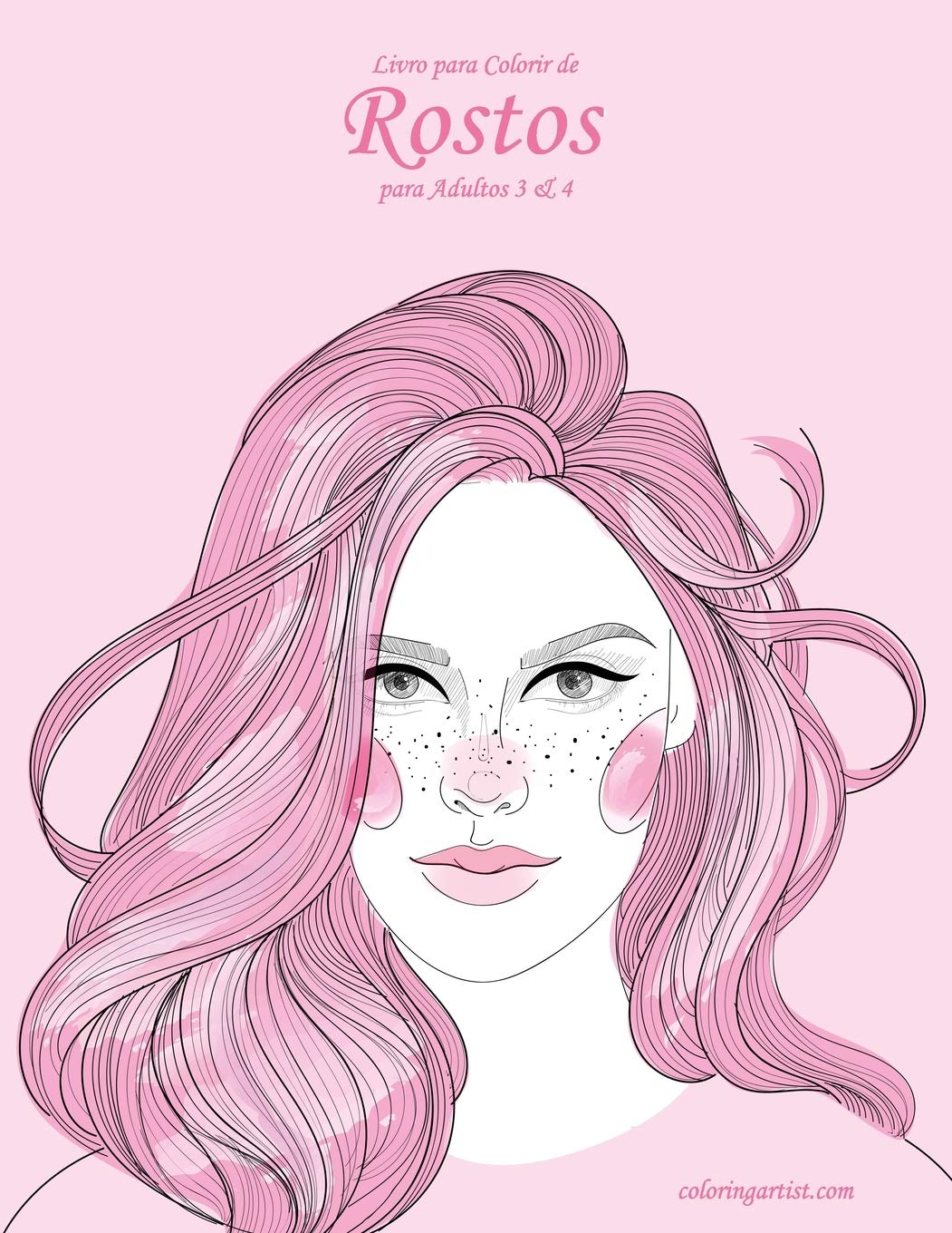 ler totalmente Livro para Colorir de Rostos para Adultos 3 & 4